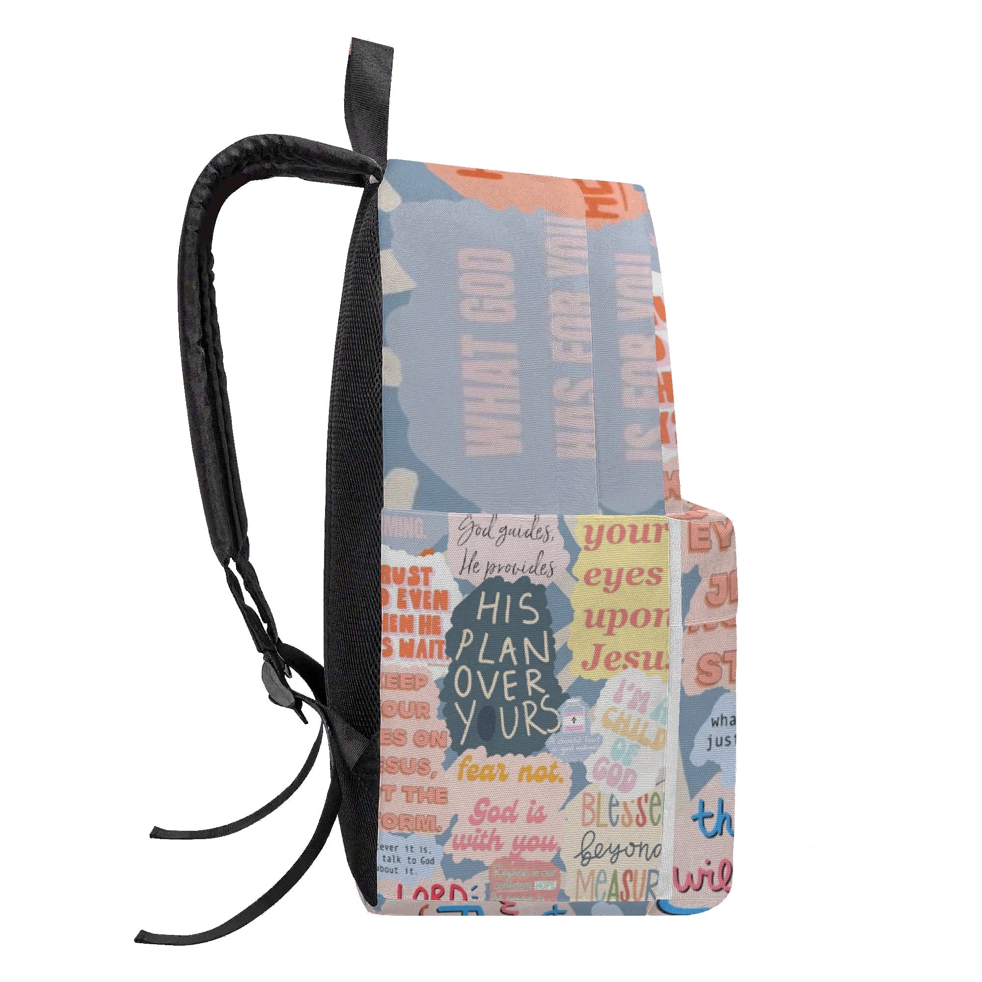 His Plan Over Yours Christian Backpack, Motivational Bible Verse Book Bag, Faith-Based Scripture School Bag, Back To School Backpack.PLAF65